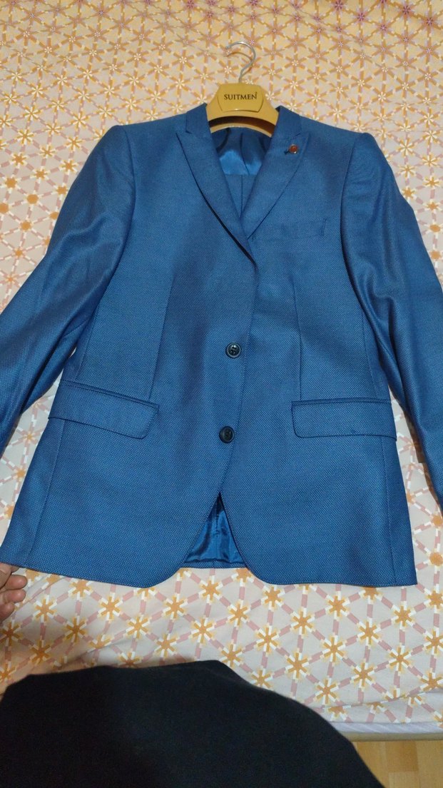 Mavi Düğmeli Erkek Takım Elbise - Görsel 2