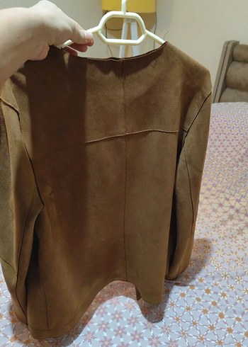 Düğmeli Kahverengi Süet Kadın Ceket - Görsel 2