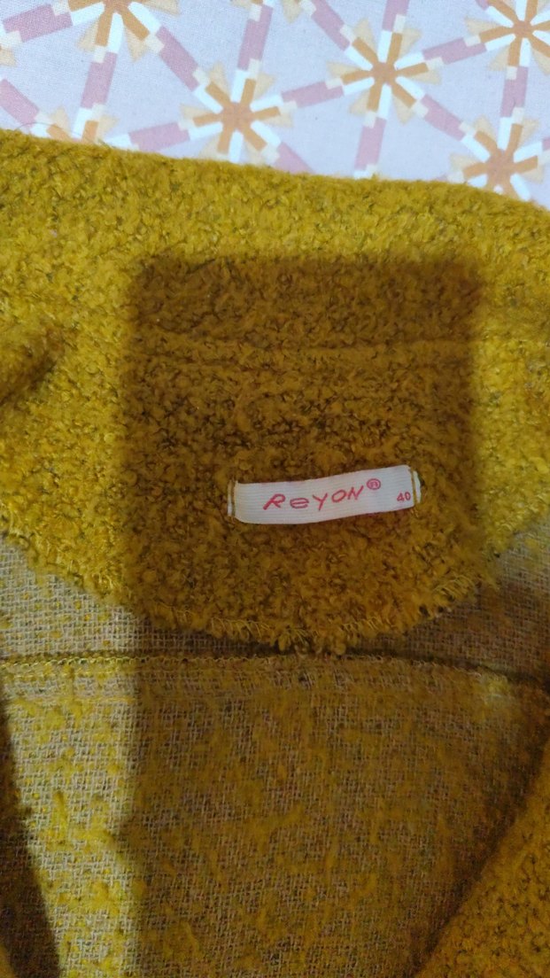 Kadın Sarı Fermuarlı Midi Ceket - Görsel 5