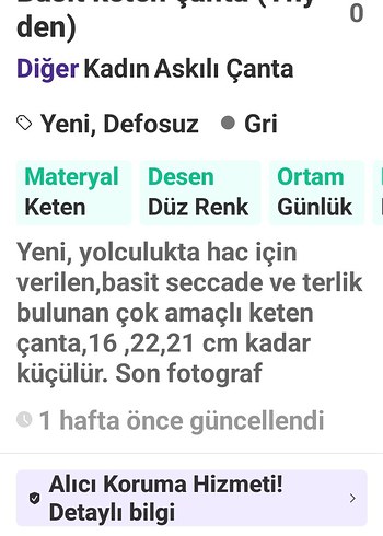 Diğer Gri hac kiyafeti taşıma çantası