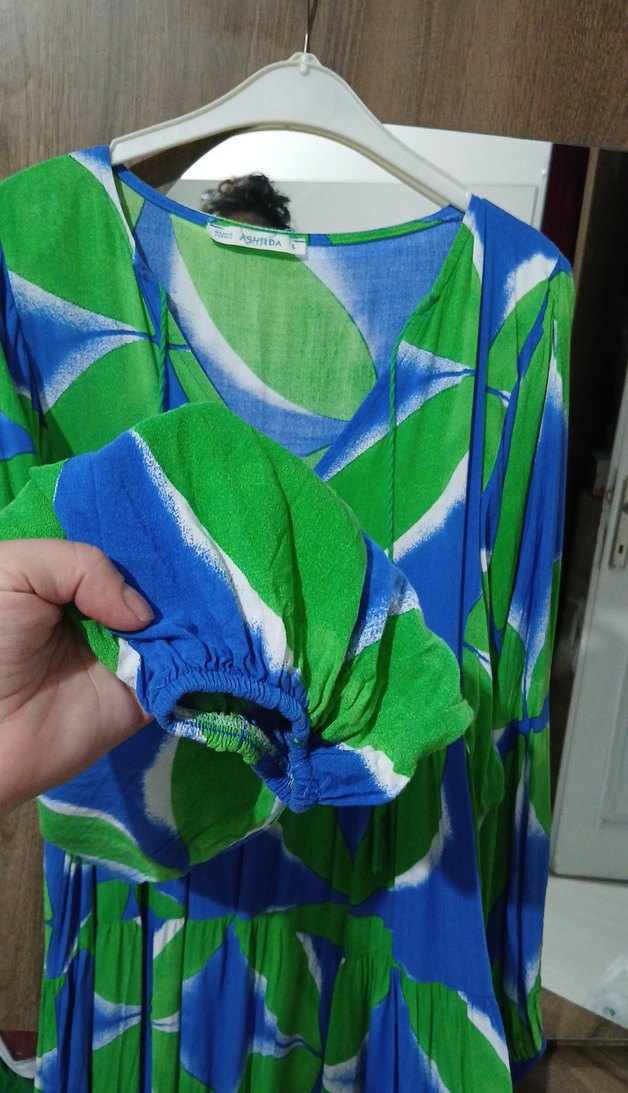 Bohem Uzun V Yaka Elbise - Görsel 4