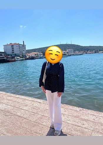 Lacivert taşlı Denim Kadın ceket