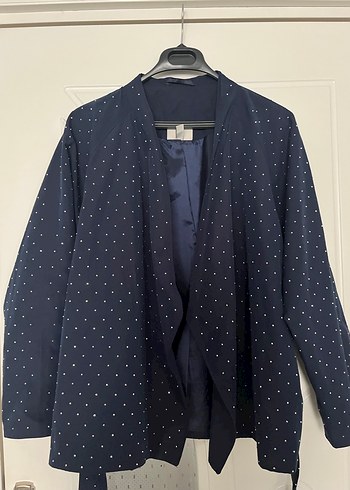 Zara Lacivert taşlı Denim Kadın ceket