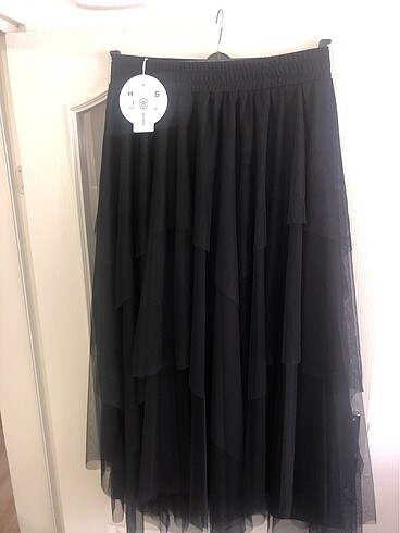 xl Beden siyah Renk Tütülü Etek