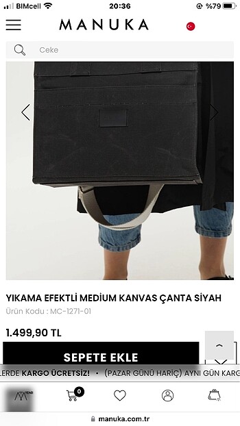  Beden Manuka kanvas canta