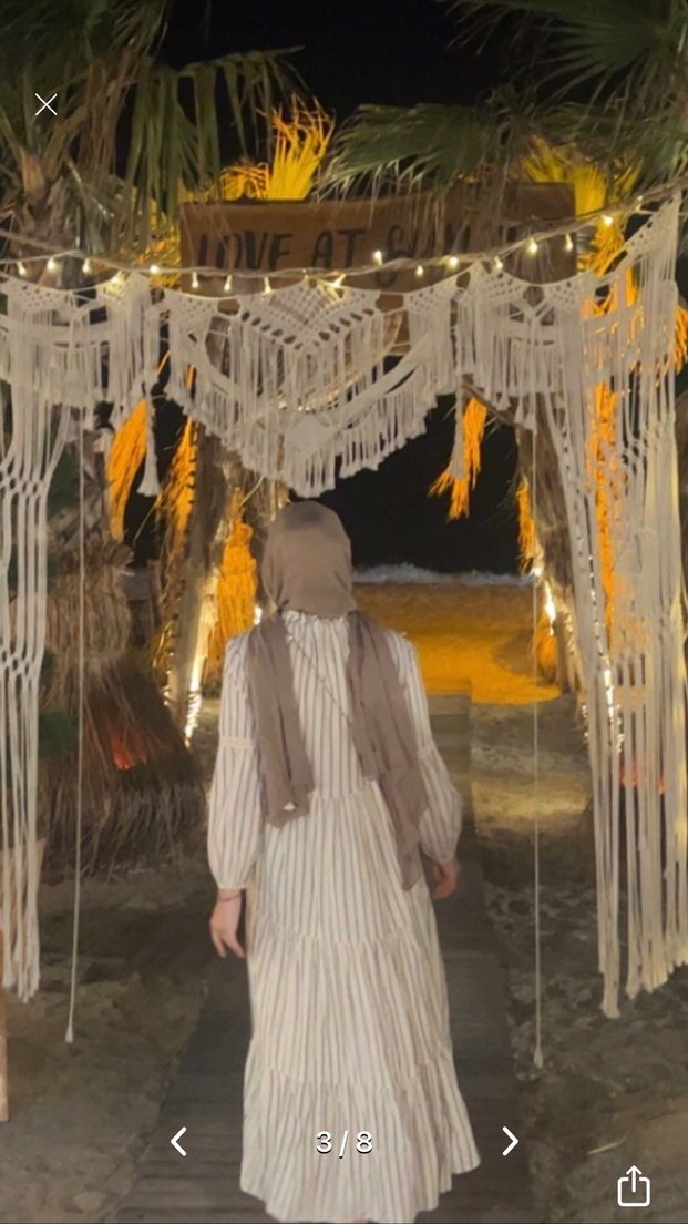 Fahhar Keten Ekru elbise - Görsel 2