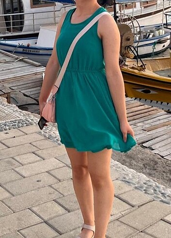 Yeşil elbise mini