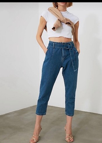 34 Beden Trendyolmilla kemerli jean