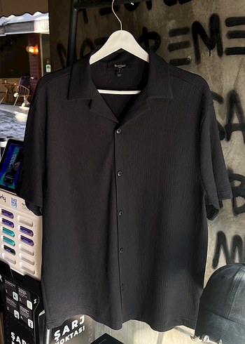 River Island siyah yazlık gömlek