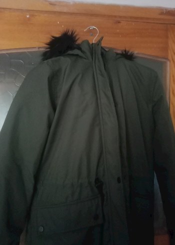 36 Beden haki Renk Kürklü Kadın Mont