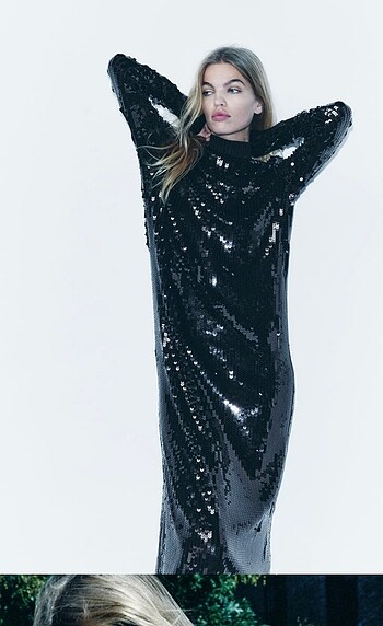 Zara payetli gece elbisesi