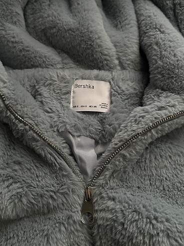 s Beden mavi Renk Bershka tüylü mont