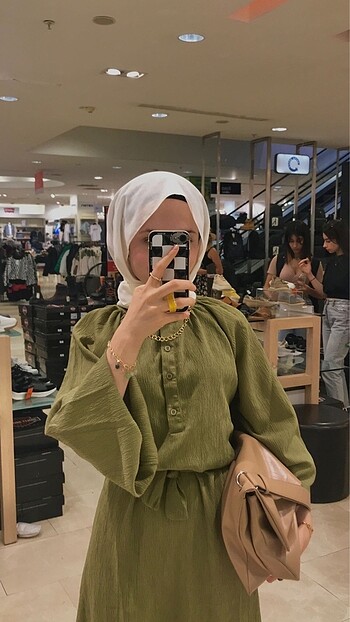 Suud collection elbise yeşil haki elbise