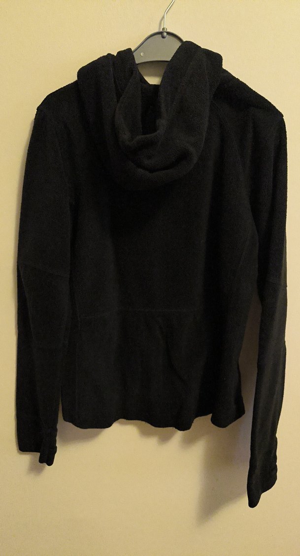 Siyah Fermuarlı Kapüşonlu kadın Polar - Görsel 4