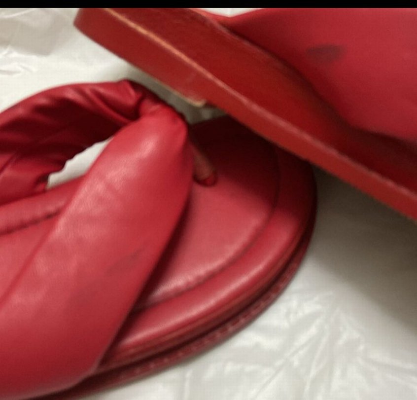 Deri Kırmızı Dolgu Topuk Kadın Terlik - Görsel 3