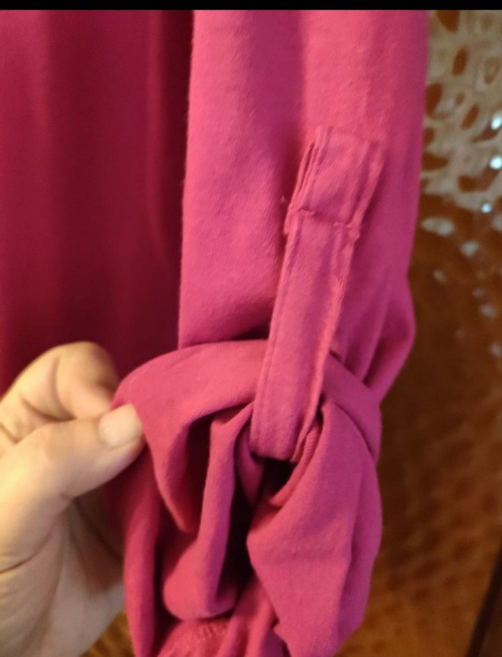 kırmızı Düğmeli Pamuklu Uzun Kollu Bluz - Görsel 2