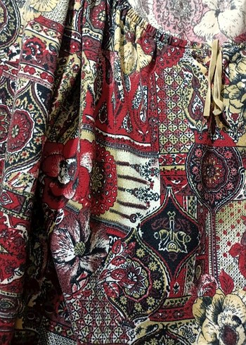 Bohem Desenli Kısa Bluz - Görsel 2