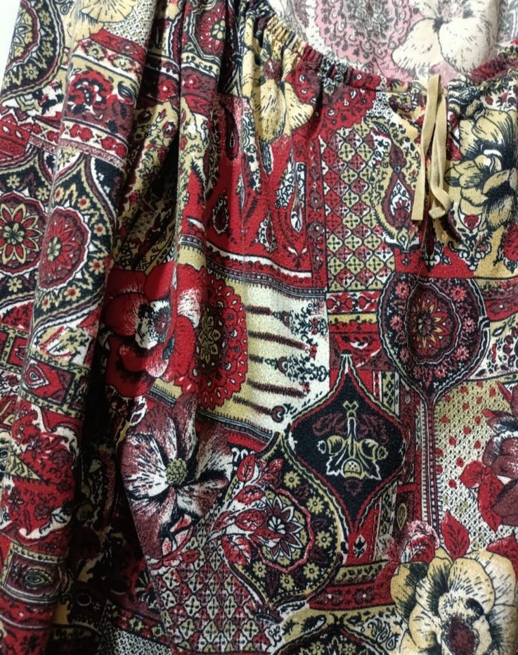 Bohem Desenli Kısa Bluz - Görsel 2