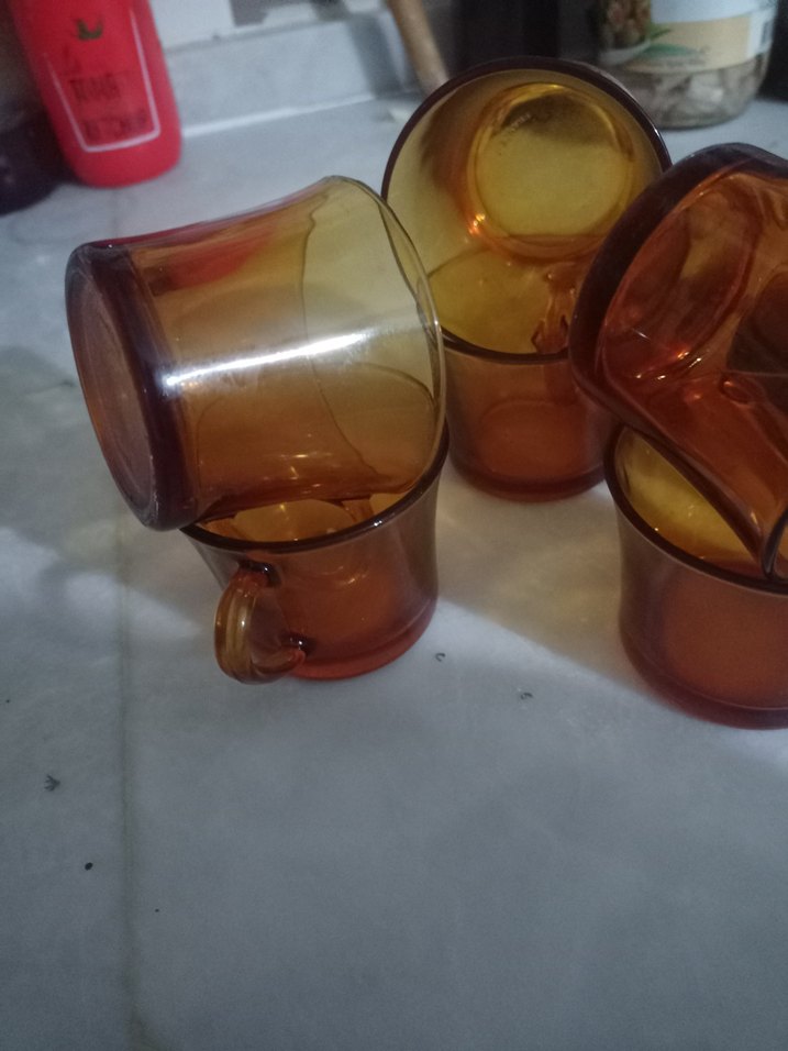 Kahverengi Cam Kulplu Kahve Fincanları - Görsel 4