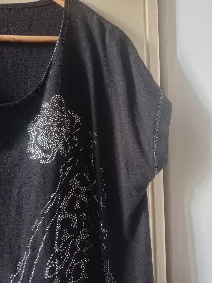 Gri Baskılı Salaş Hamile Tişörtü - Görsel 2