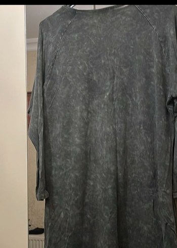 Gri Uzun Kollu Taşlı Rock Punk Kadın Gömlek - Görsel 2