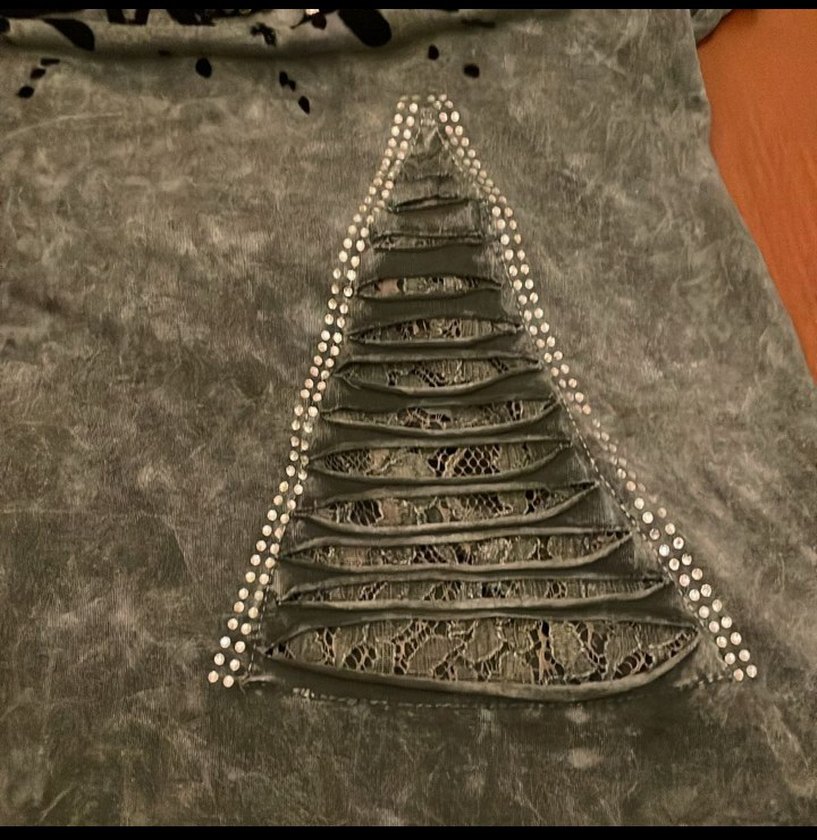 Gri Uzun Kollu Taşlı Rock Punk Kadın Gömlek - Görsel 3