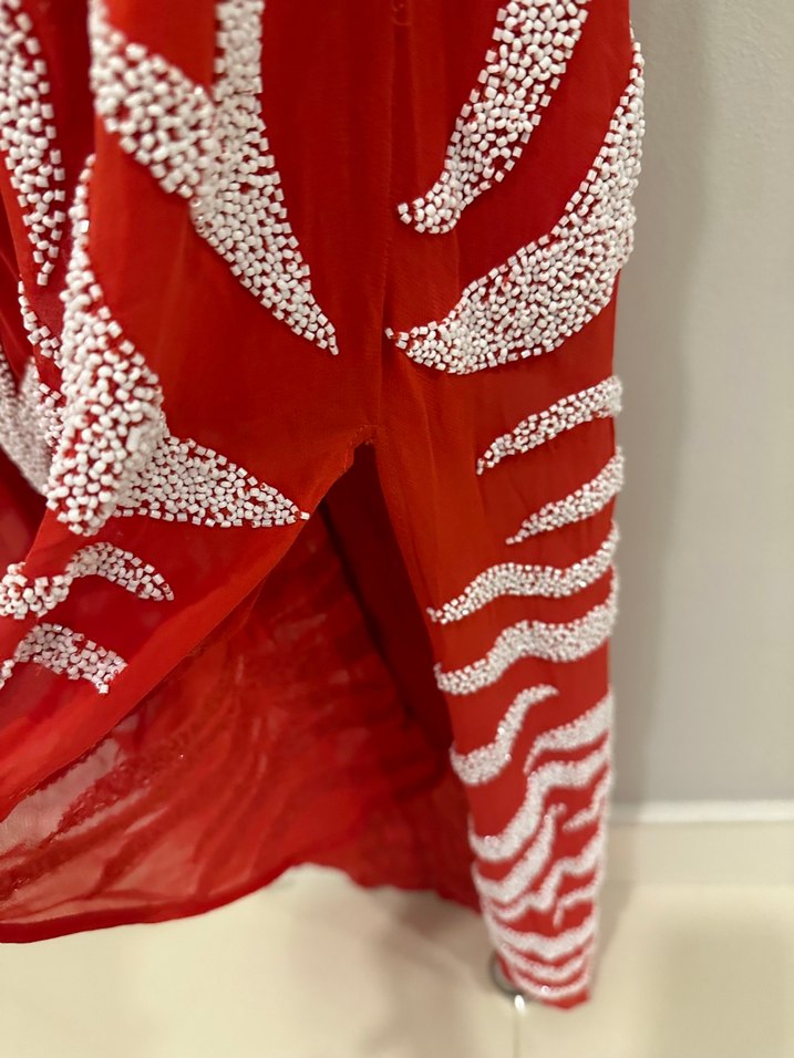 HAUTE HIPPIE Drapeli Midi Elbise - Görsel 5