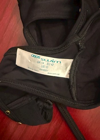 42 Beden siyah Renk ASOS zımbalı Siyah Gotik Bikini Üstü