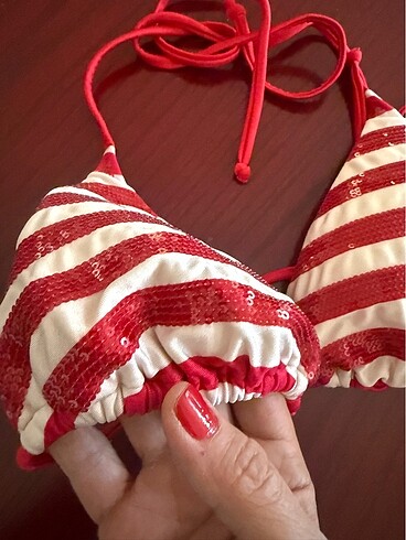 m Beden CALZEDONIA pullu bikini üstü