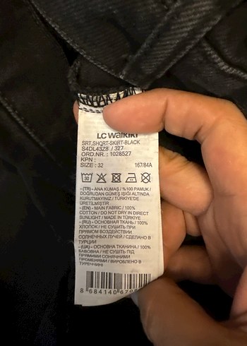 LC Waikiki LCW Düğmeli Siyah Kadın Denim Şort-Etek