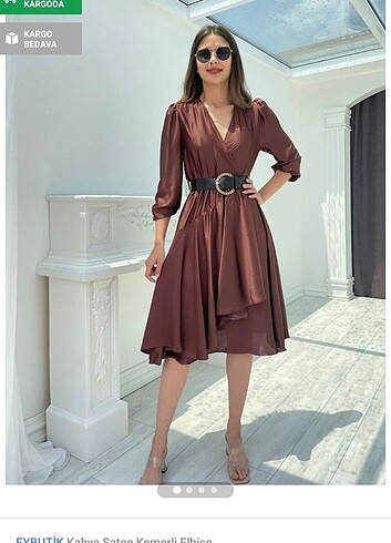KRUVAZE SATEN ELBİSE