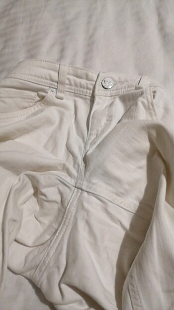 30 Beden Beyaz kot jeans pantolon