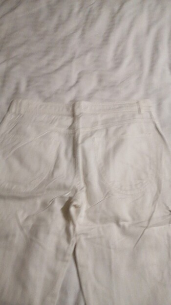 m Beden Beyaz capri yazlık pantolon 