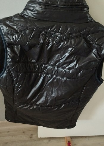 Deri Siyah Kolsuz Biker Yelek - Görsel 4