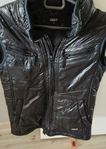 Deri Siyah Kolsuz Biker Yelek - Görsel 3