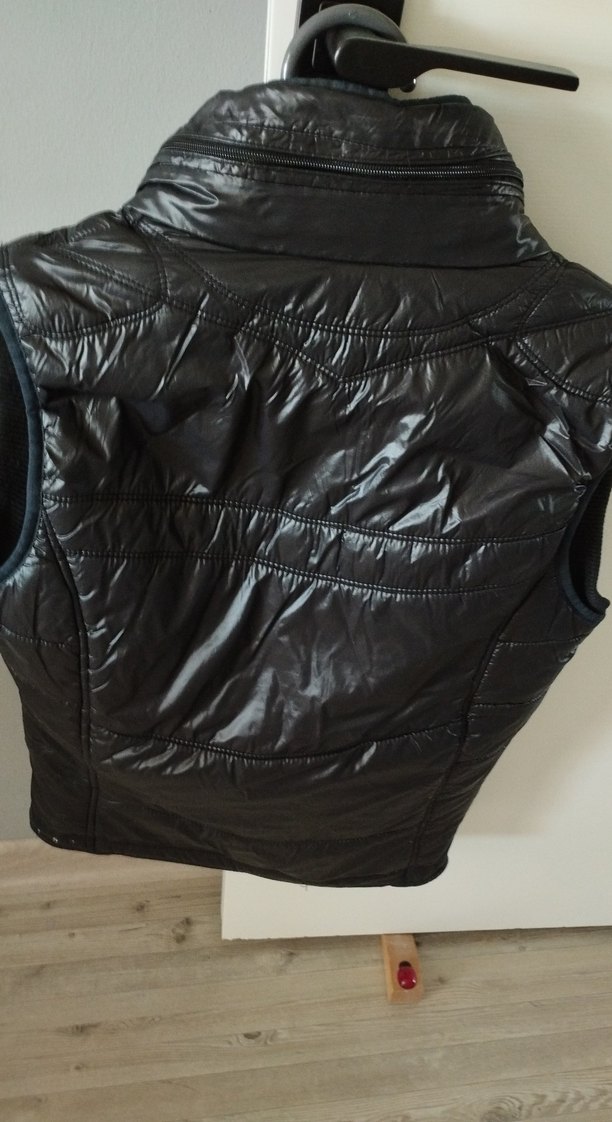 Deri Siyah Kolsuz Biker Yelek - Görsel 4