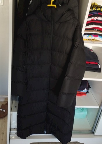 Siyah Uzun Fermuarlı Kadın Kışlık Mont - Görsel 2