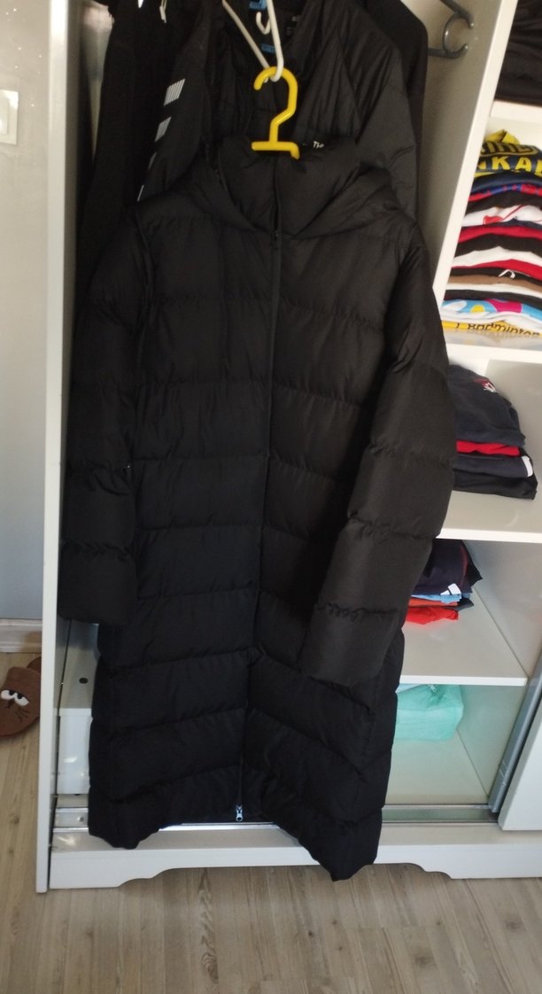 Siyah Uzun Fermuarlı Kadın Kışlık Mont - Görsel 2