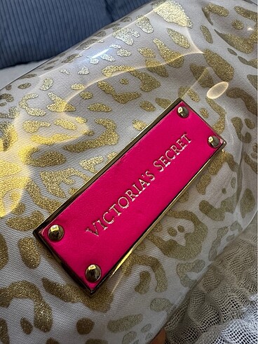 Victoria secret leopar pembe makyaj çantası