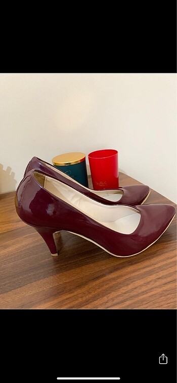 38 Beden bordo Renk Bordo rugan stiletto