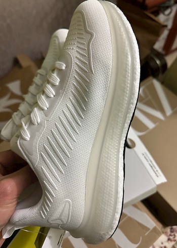 Erkek Beyaz Platform Tabanlı Bağcıklı Spor Ayakkabı - Görsel 6