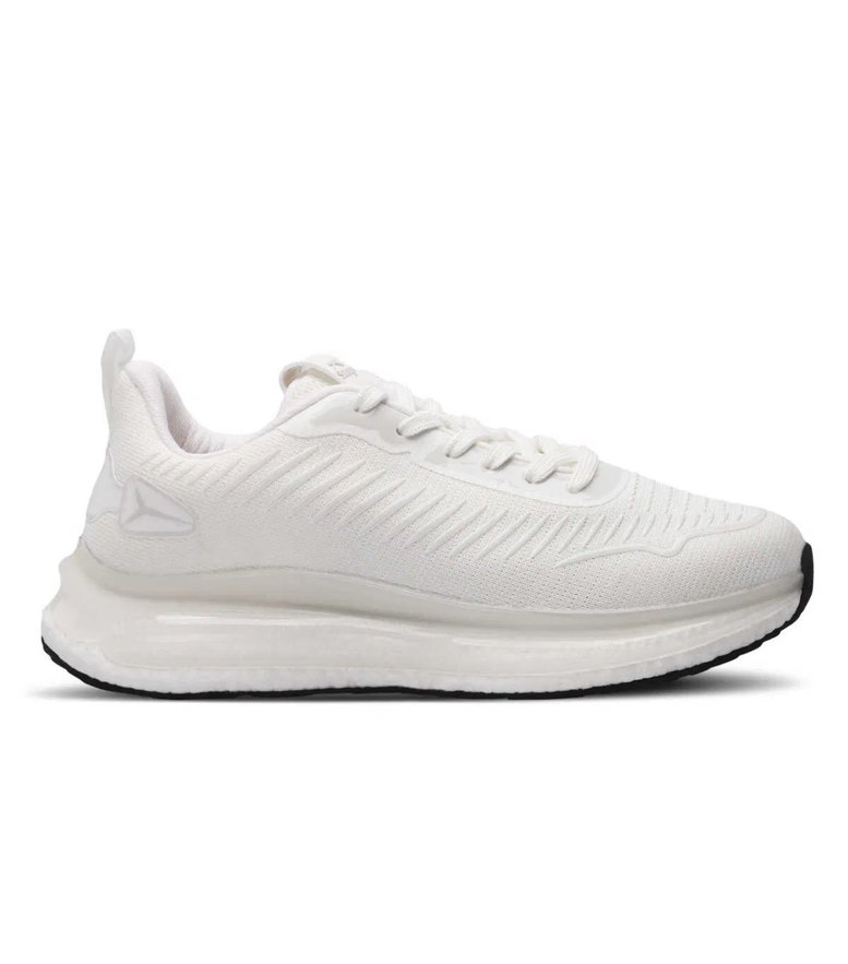 Erkek Beyaz Platform Tabanlı Bağcıklı Spor Ayakkabı - Görsel 2