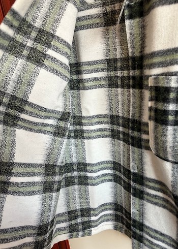 H&M Erkek Gri Kareli Düğmeli  Gömlek ceket - Görsel 9