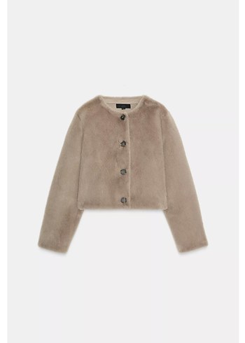 Zara Kısa Suni Kürk Ceket - Görsel 6