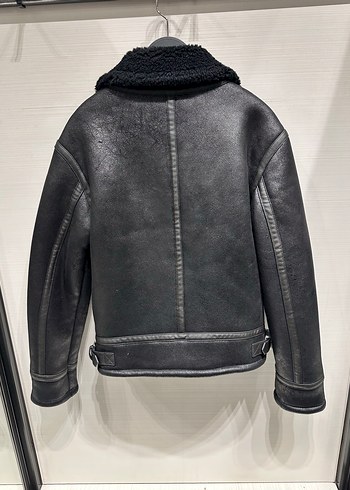 Zara konstrast suni  Deri Erkek Ceket - Görsel 10