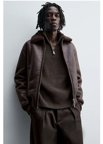 Zara Çift yüzlü Suni Deri Erkek Ceket - Görsel 3