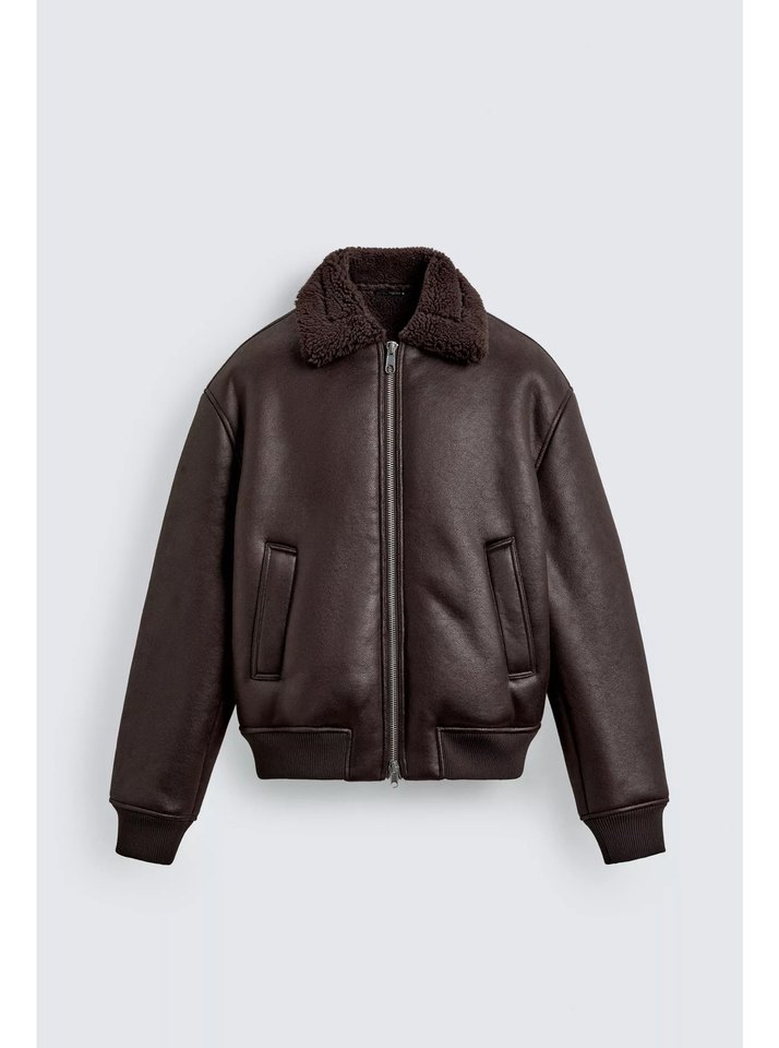 Zara Çift yüzlü Suni Deri Erkek Ceket - Görsel 5