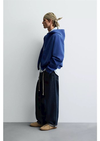 Zara boxy fit kapşönlu Sweatshirt - Görsel 4