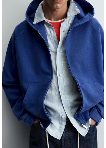 Zara boxy fit kapşönlu Sweatshirt - Görsel 5