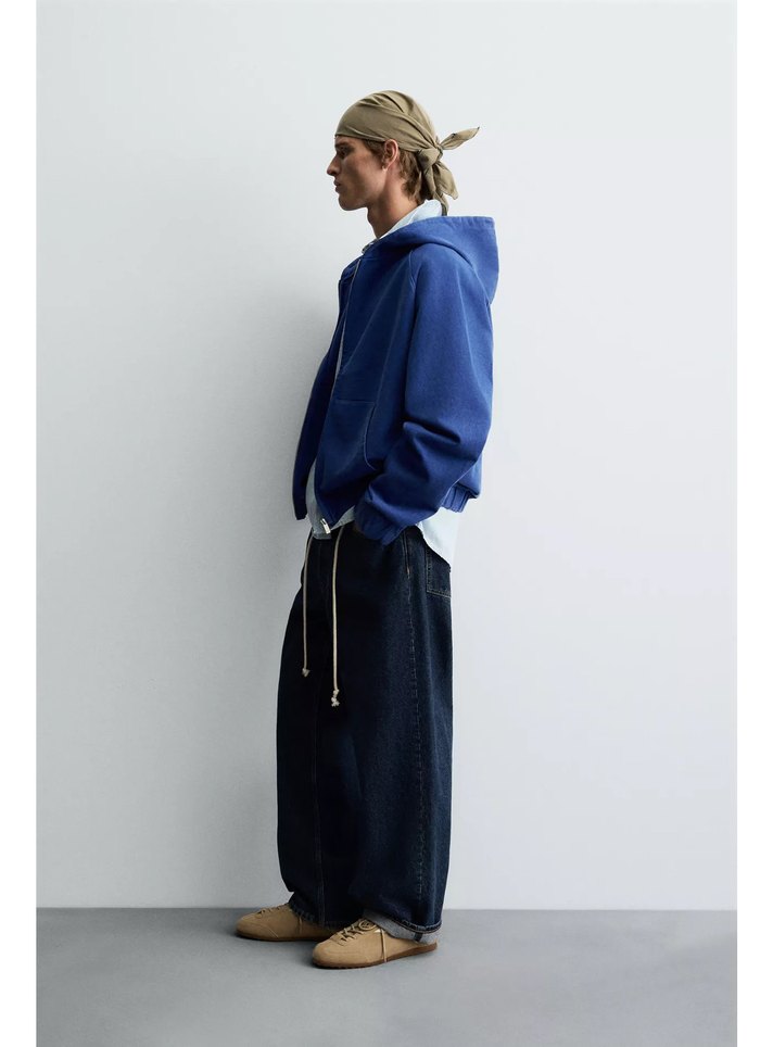 Zara boxy fit kapşönlu Sweatshirt - Görsel 4